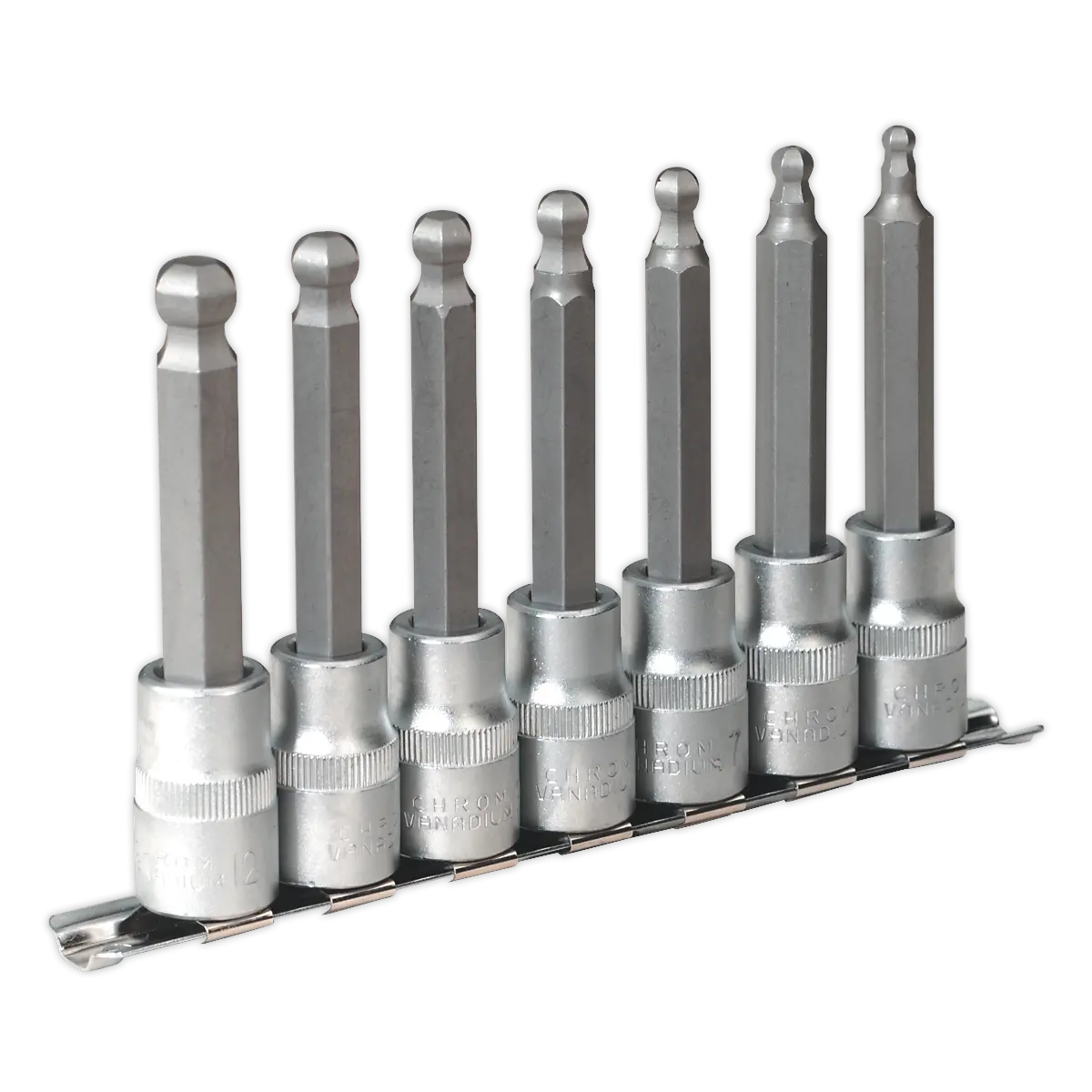 Sealey Premier Ball-End Hex Socket Bit Set 1/2"Sq Drive 7pc Sealey 