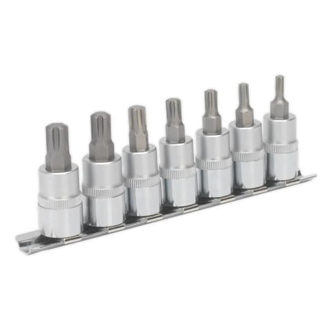 Sealey Premier Ribe Socket Bit Set 3/8"Sq Drive 50mm 7pc