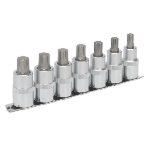 Sealey Premier Ribe Socket Bit Set 1/2"Sq Drive 55mm 7pc