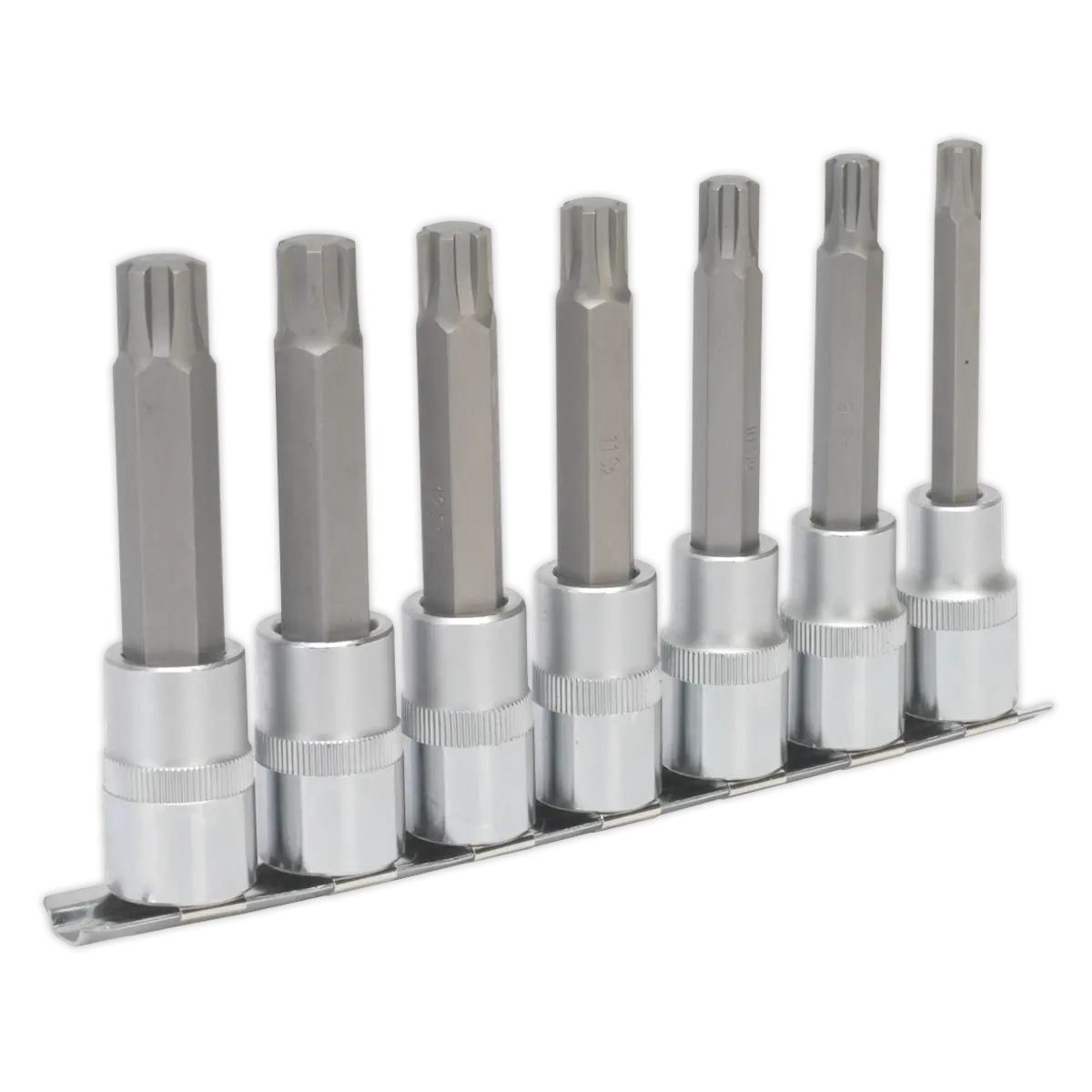 Sealey Premier Ribe Socket Bit Set 1/2"Sq Drive 100mm 7pc Sealey 