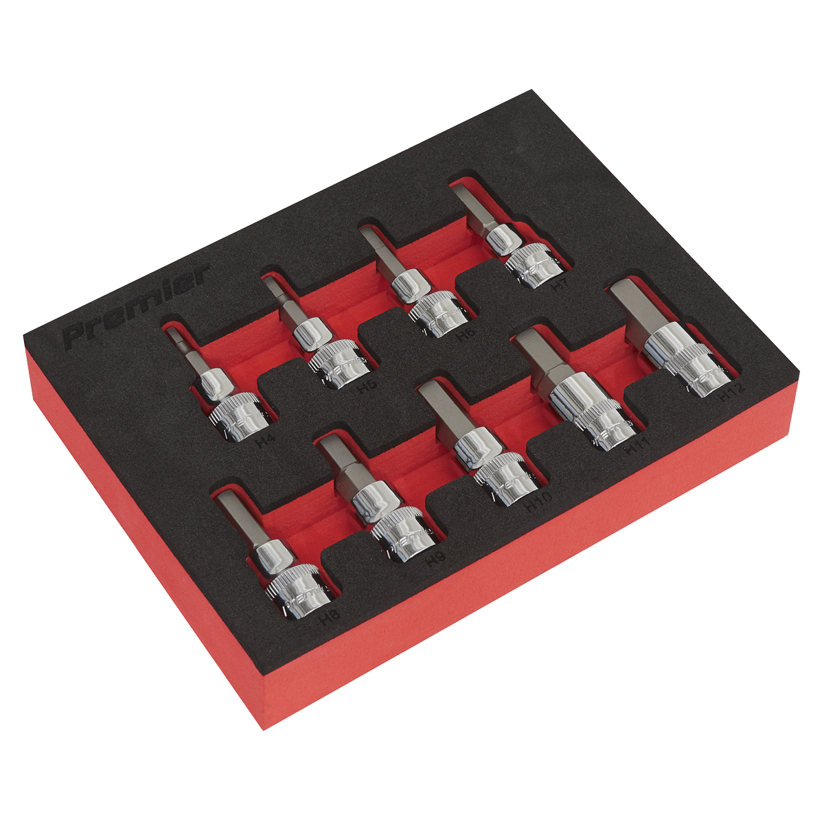Sealey Premier Hex Socket Bit Set 3/8"Sq Drive 9pc Sealey 