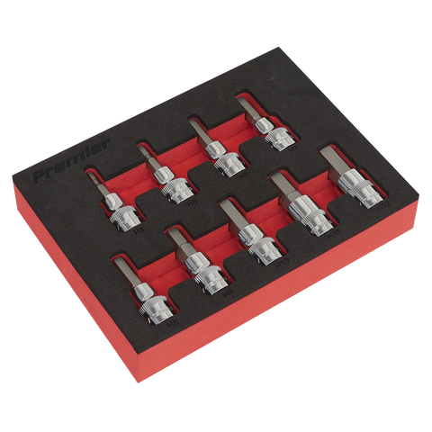 Sealey Premier Hex Socket Bit Set 3/8"Sq Drive 9pc
