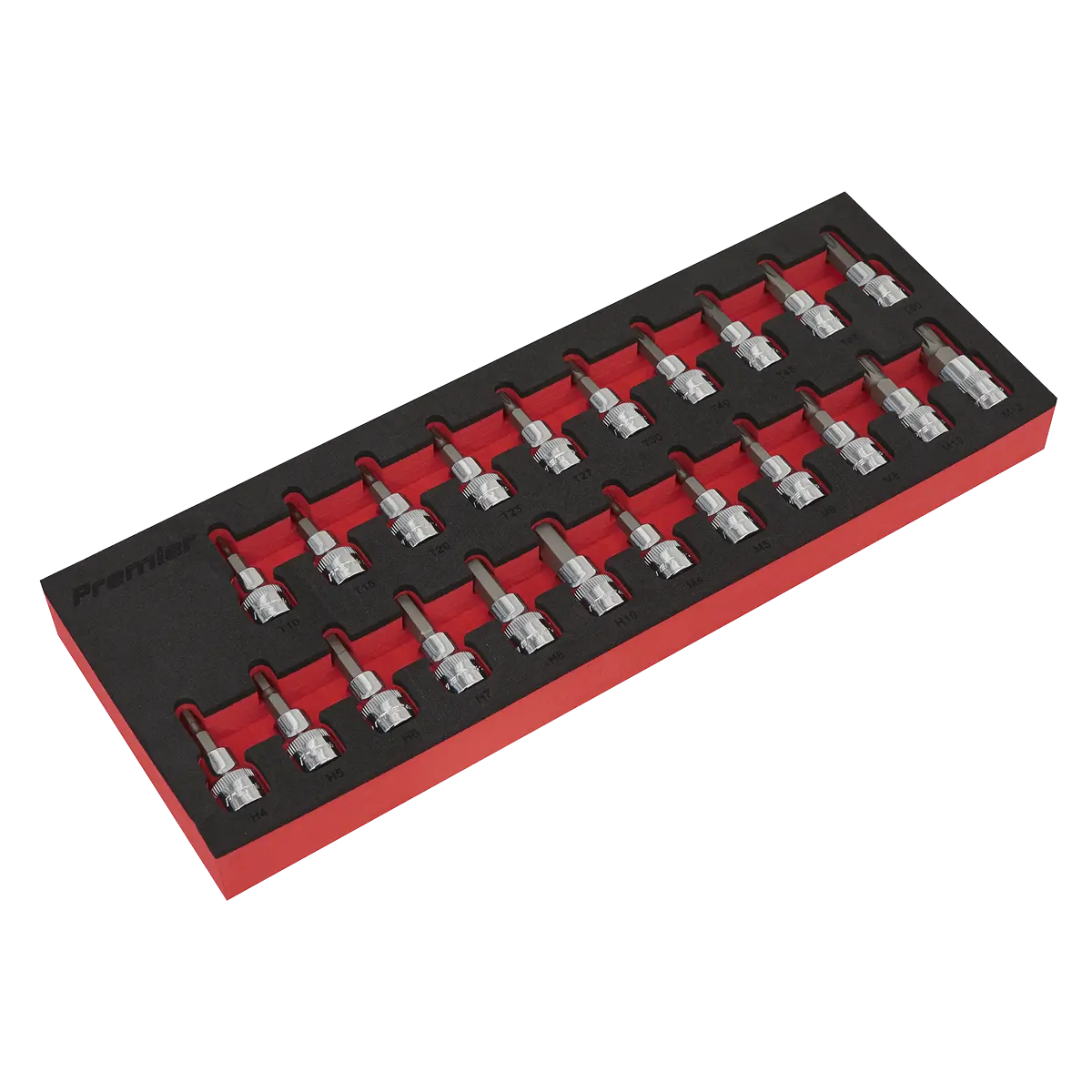 Sealey Premier TRX-Star*/Hex/Spline Socket Bit Set 3/8"Sq Drive 22pc Sealey 