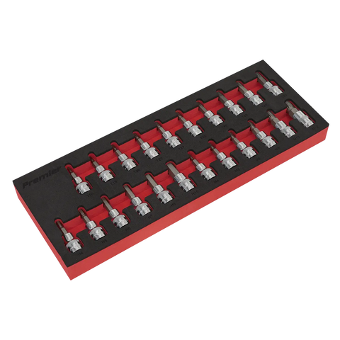 Sealey Premier TRX-Star*/Hex/Spline Socket Bit Set 3/8"Sq Drive 22pc