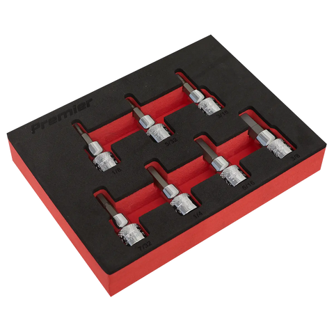 Sealey Premier Imperial Hex Socket Bit Set 3/8"Sq Drive 7pc