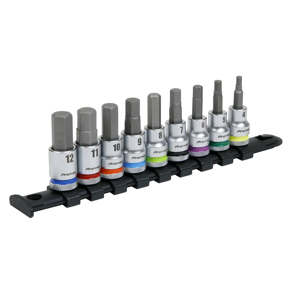 Sealey Premier Platinum Hex Socket Bit Set 3/8"Sq Drive 9pc Sealey 