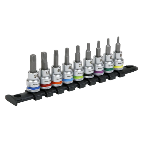 Sealey Premier Platinum TRX-Star* Socket Bit Set 3/8"Sq Drive 9pc