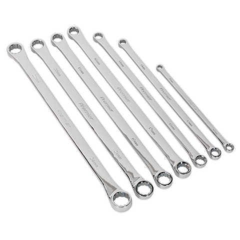 Sealey Premier Extra-Long Double End Ring Spanner Set 7pc