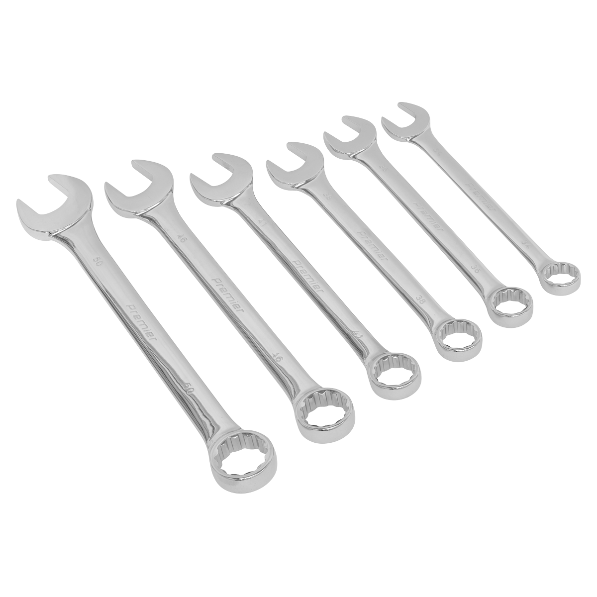 Sealey Premier Super Jumbo Combination Spanner Set 6pc Sealey 