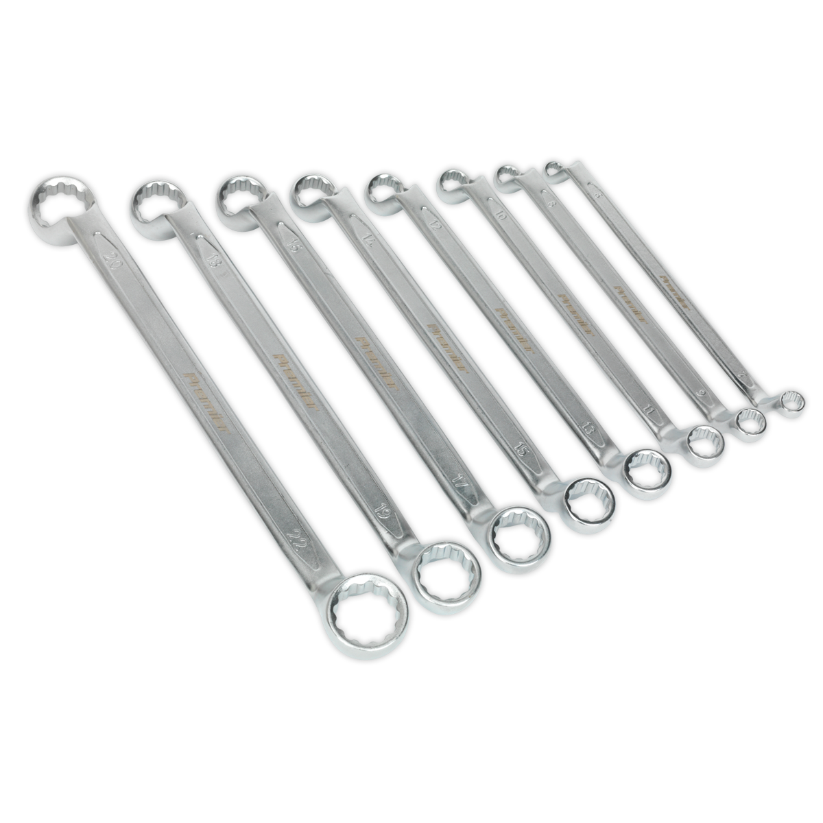 Sealey Premier Offset Double End Ring Spanner Set 8pc