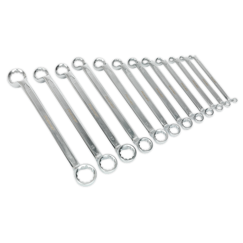 Sealey Premier Offset Double End Ring Spanner Set 12pc