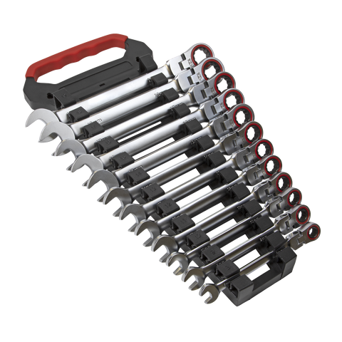 Sealey Premier Platinum Flexi-Head Ratchet Combination Spanner Set