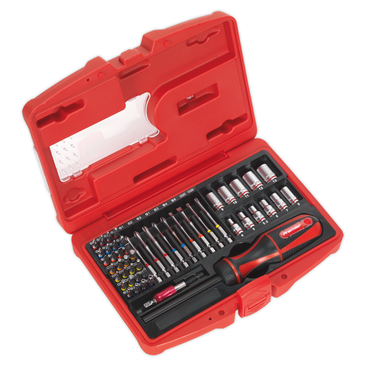 Sealey Premier Fine Tooth Ratchet Screwdriver & Accessory Set 51pc