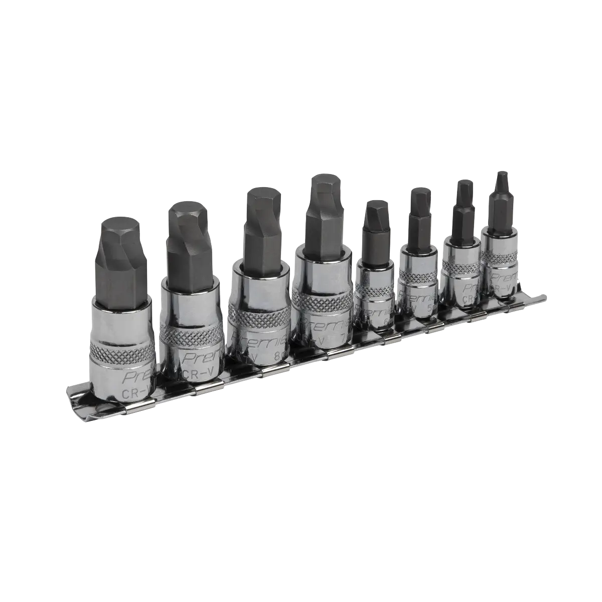 Sealey Premier Lock-On™ Hex Socket Bit Set 1/4" & 3/8"Sq Drive 8pc Sealey 