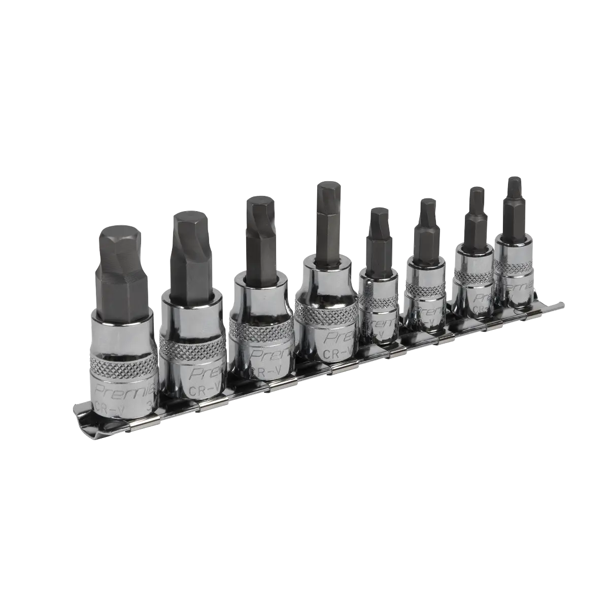 Sealey Premier Imperial Lock-On™ Hex Socket Bit Set 1/4" & 3/8"Sq Drive 8pc Sealey 