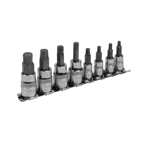 Sealey Premier Imperial Lock-On™ Hex Socket Bit Set 1/4" & 3/8"Sq Drive 8pc