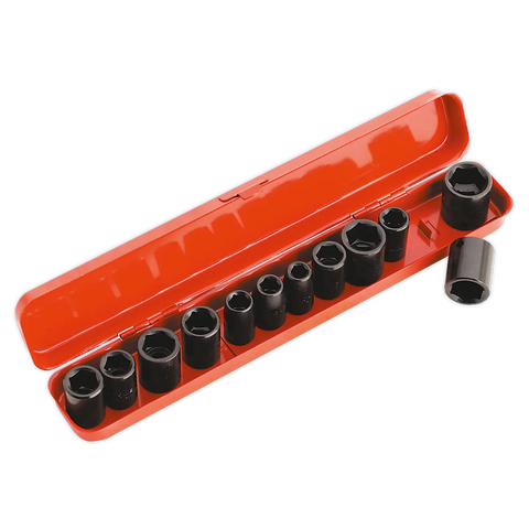 Sealey Premier Metric/Imperial Impact Socket Set 3/8"Sq Drive 12pc