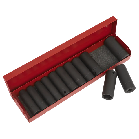Sealey Premier Metric/Imperial Deep Impact Socket Set 3/8"Sq Drive 12pc