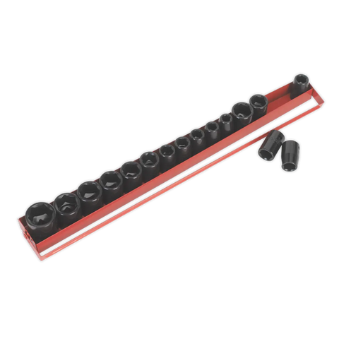 Sealey Premier Metric/Imperial Impact Socket Set 1/2"Sq Drive 16pc