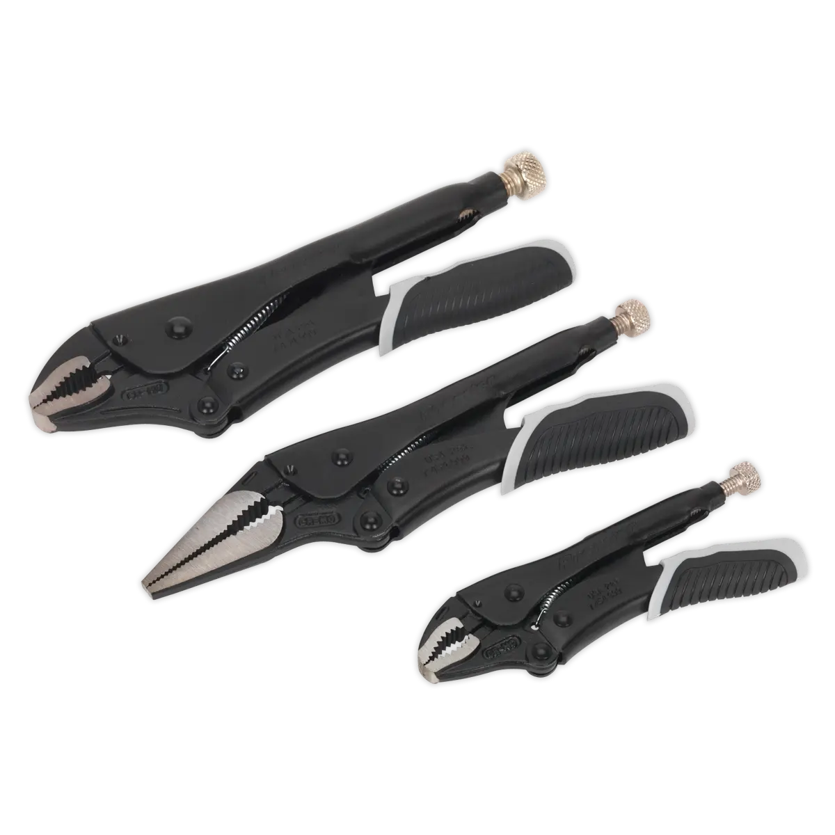 Sealey Premier Black Quick Release Locking Pliers Set 3pc Sealey 