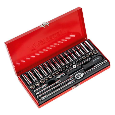 Sealey Premier Metric/Imperial Socket Set 1/4"Sq Drive 41pc