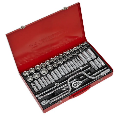 Sealey Premier Metric/Imperial/Whitworth Socket Set 3/8" & 1/2"Sq Drive 64pc