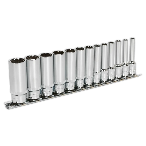 Sealey Premier Total Drive® Deep Socket Set 1/4"Sq Drive 13pc