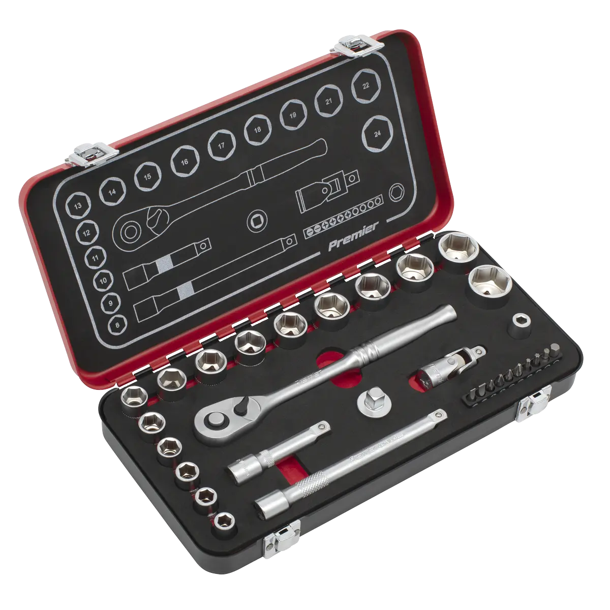 Sealey Premier Platinum Socket Set 3/8"Sq Drive 31pc Sealey 