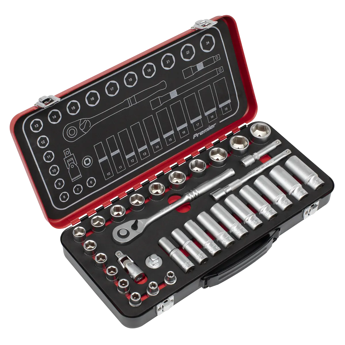 Sealey Premier Platinum Socket Set 3/8"Sq Drive 32pc Sealey 