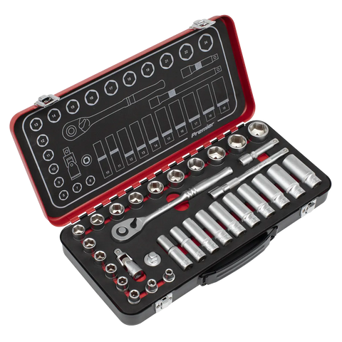Sealey Premier Platinum Socket Set 3/8"Sq Drive 32pc