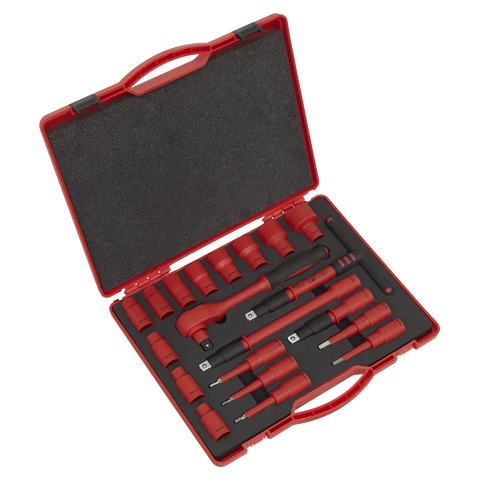 Sealey Premier Insulated Socket Set 1/2"Sq Drive 20pc - VDE Approved