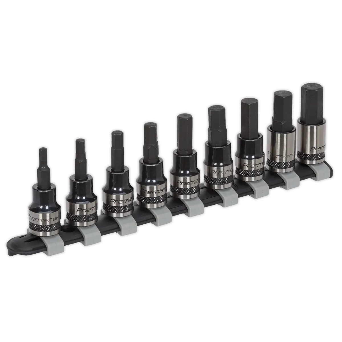 Sealey Premier Black Hex Key Socket Bit Set 3/8"Sq Drive 9pc Sealey 