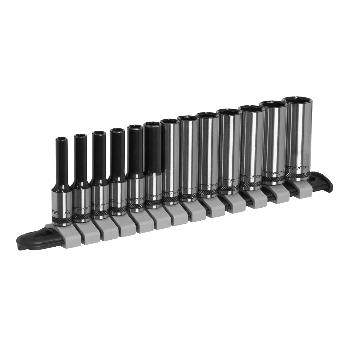 Sealey Premier Black Deep Socket Set 1/4"Sq Drive 13pc Sealey 