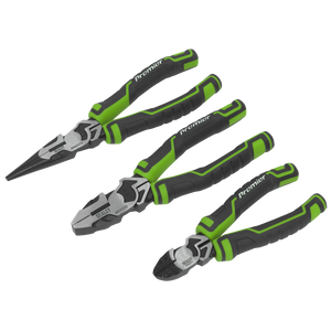 Sealey Premier High Leverage Pliers Set 3pc - Green