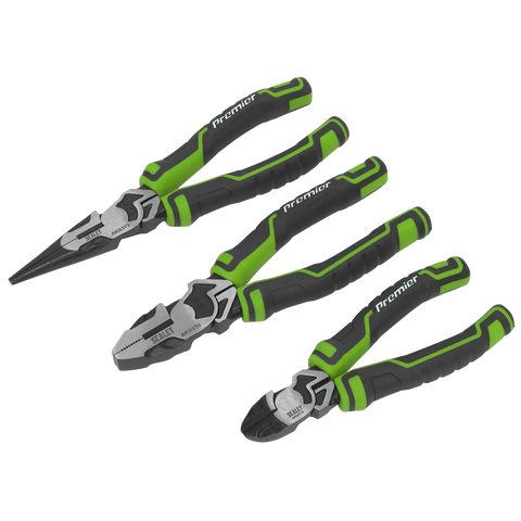 Sealey Premier High Leverage Pliers Set 3pc - Green