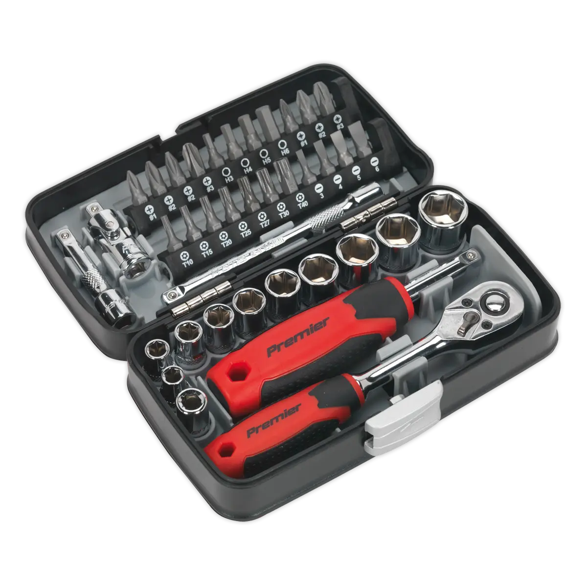 Sealey Premier Socket & Bit Set 1/4"Sq Drive 38pc Sealey 