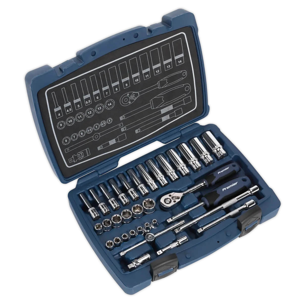 Sealey Premier Socket Set 1/4"Sq Drive 33pc Sealey 