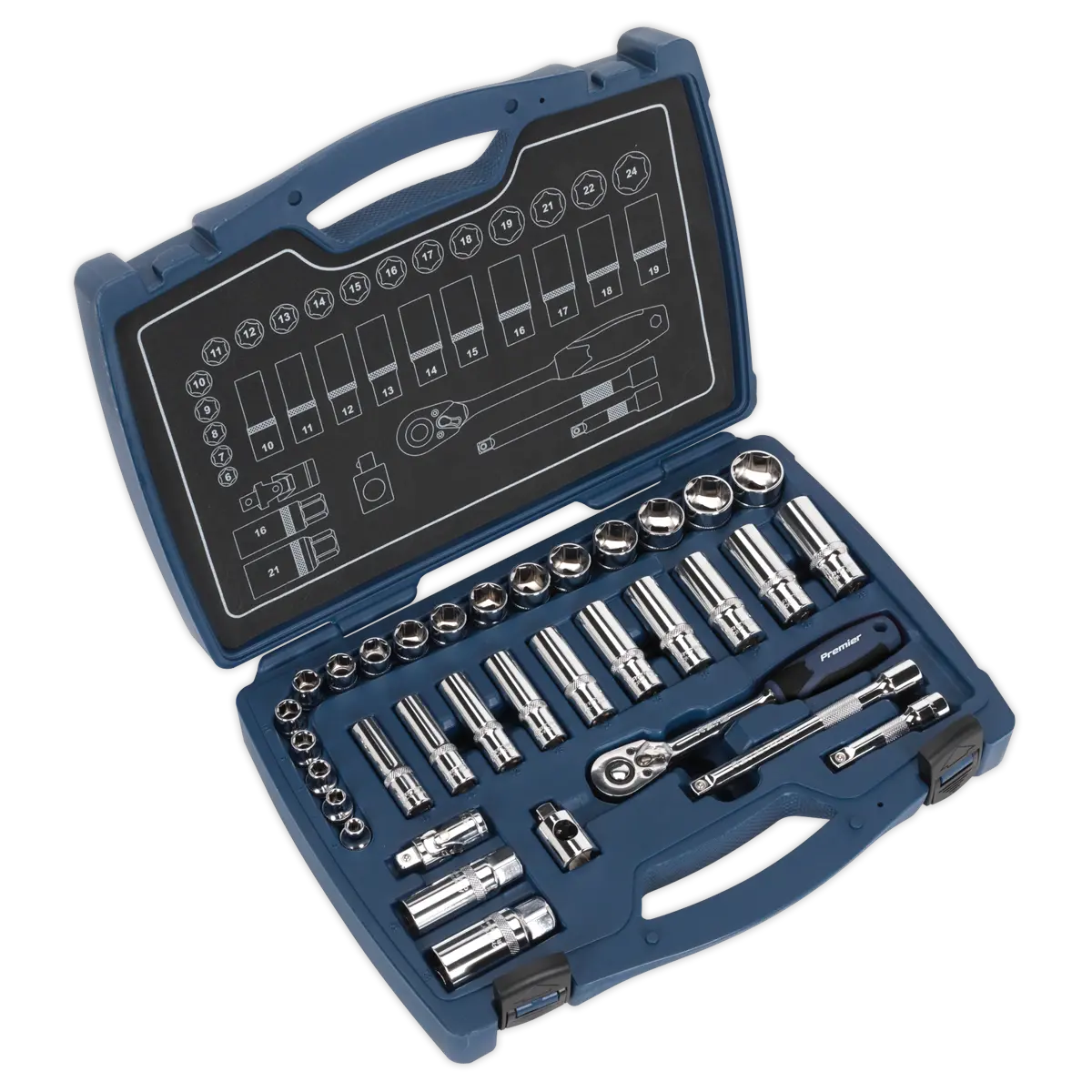 Sealey Premier Socket Set 3/8"Sq Drive 34pc Sealey 
