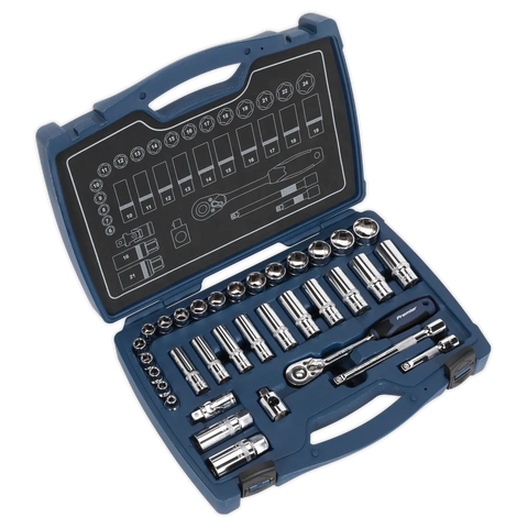 Sealey Premier Socket Set 3/8"Sq Drive 34pc