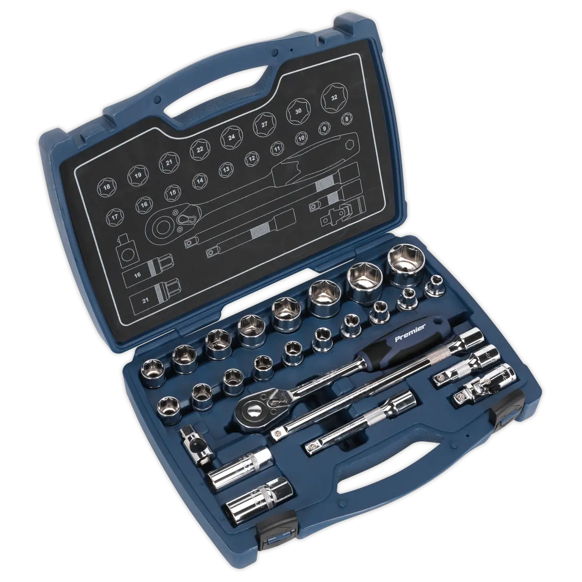 Sealey Premier Socket Set 1/2"Sq Drive 26pc Sealey 
