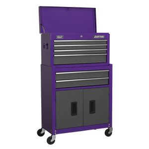 Sealey American PRO® Topchest & Rollcab Combination 6 Drawer - Purple/Grey