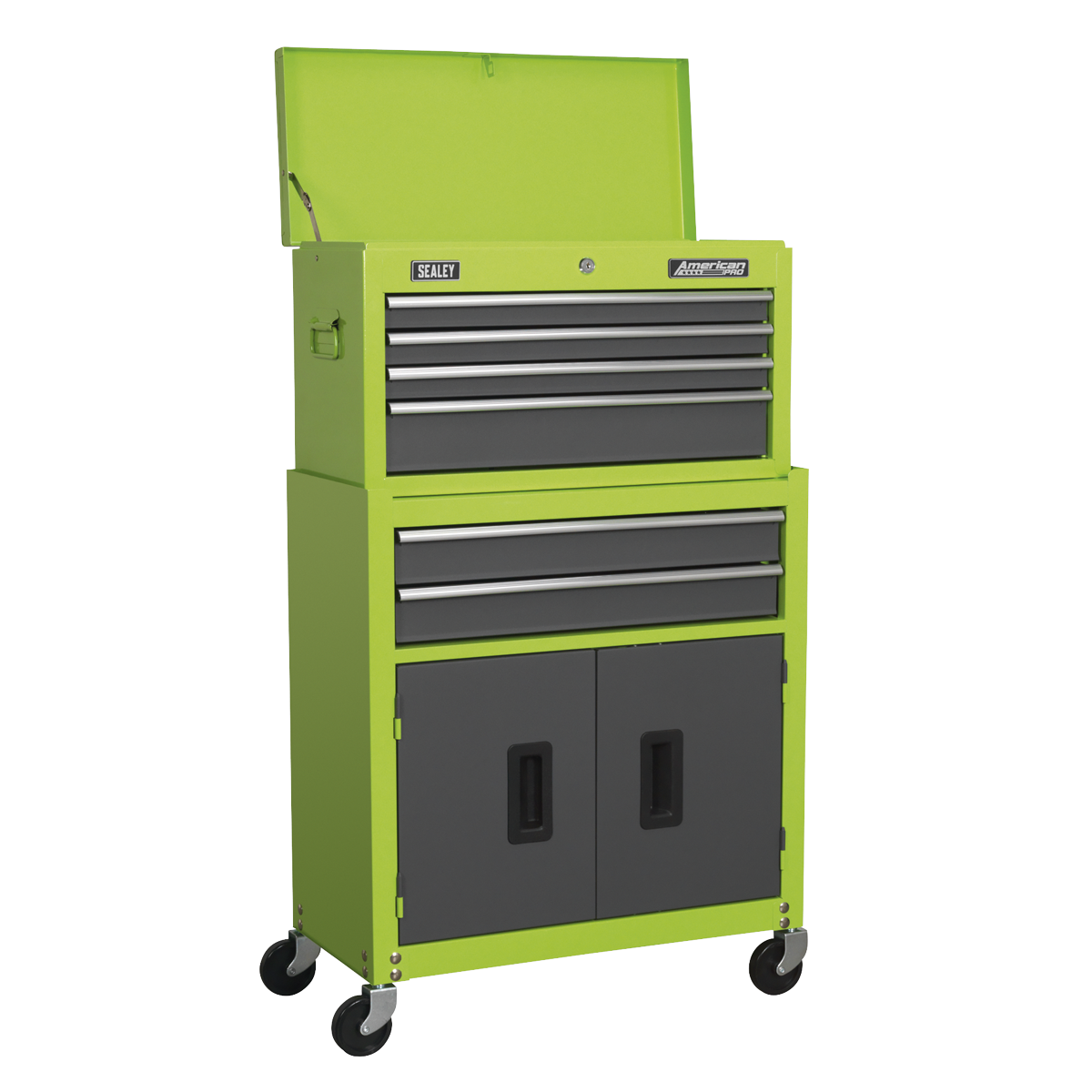 Sealey American PRO® Topchest & Rollcab Combination 6 Drawer - Green/Grey Sealey 
