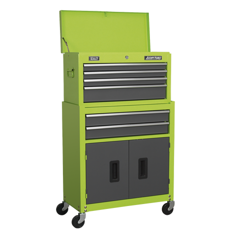 Sealey American PRO® Topchest & Rollcab Combination 6 Drawer - Green/Grey