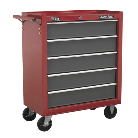 Sealey American PRO® Rollcab 5 Drawer - Red/Grey