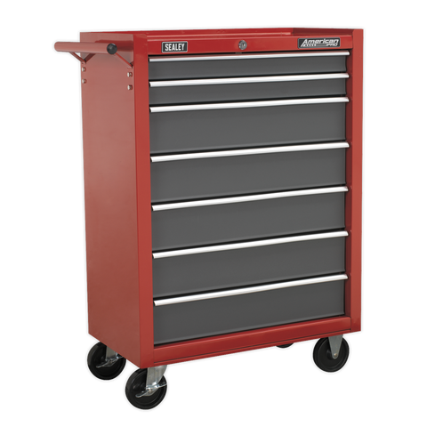 Sealey American PRO® Rollcab 7 Drawer - Red/Grey