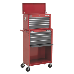 Sealey American PRO® Topchest & Rollcab Combination 13 Drawer - Red/Grey