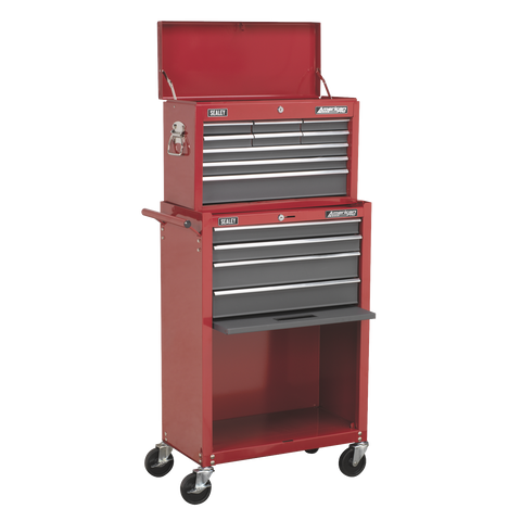 Sealey American PRO® Topchest & Rollcab Combination 13 Drawer - Red/Grey