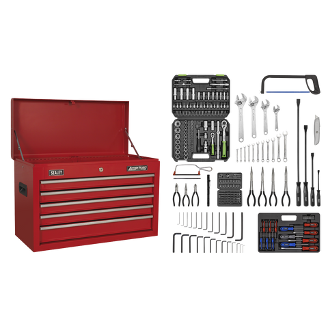 Sealey American PRO® Topchest 5 Drawer with 272pc Tool Kit - Red