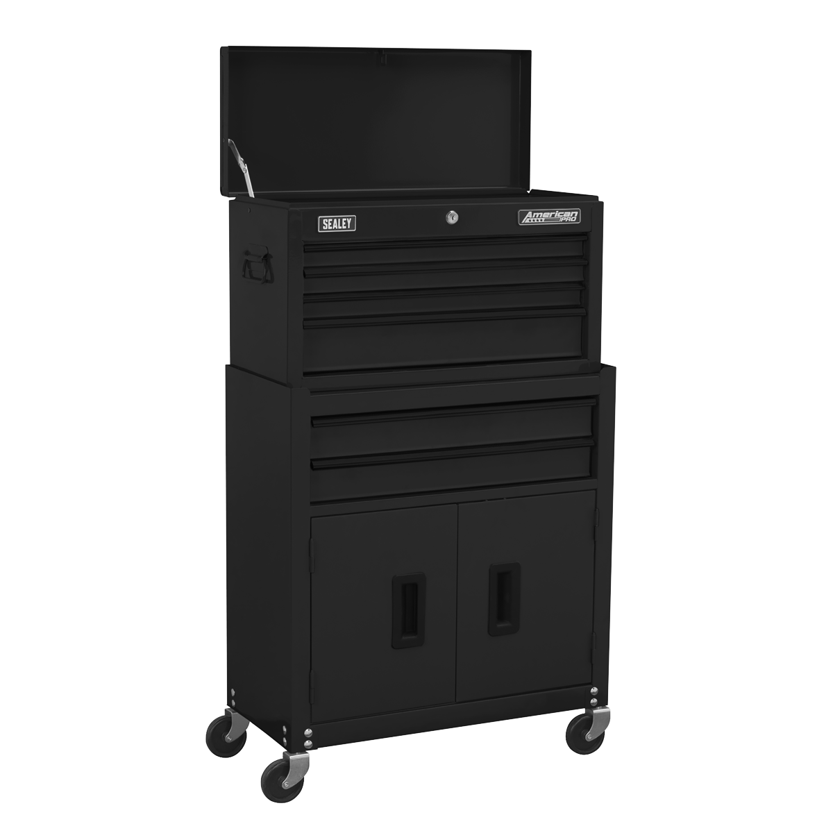 Sealey American PRO® Topchest & Rollcab Combination 6 Drawer - Black Sealey 
