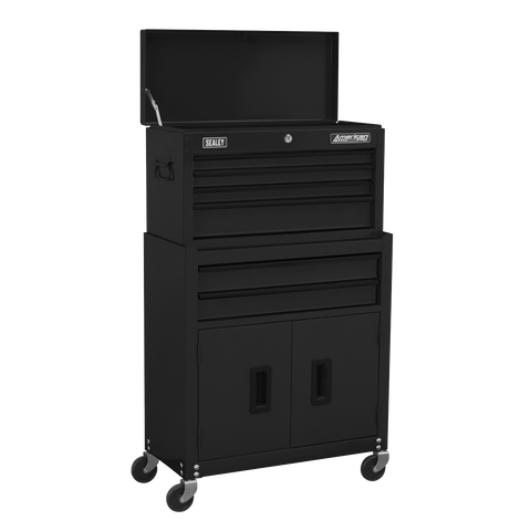 Sealey American PRO® Topchest & Rollcab Combination 6 Drawer - Black